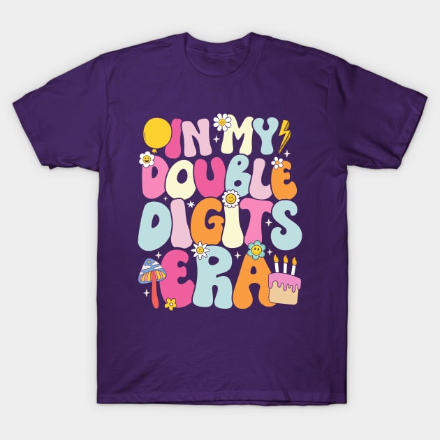 In My Double Digits Era Retro 10 Year Old 10th Birthday Girl T-Shirt by BioLite